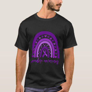 Rainbow Drug Addiction Recovery Purple Ribbon 2 T-Shirt