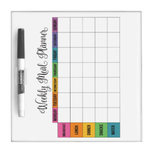 Rainbow Dry-Erase Meal Planner Dry Erase Board