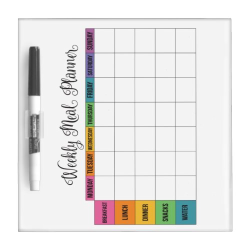 Rainbow Dry_Erase Meal Planner Dry Erase Board