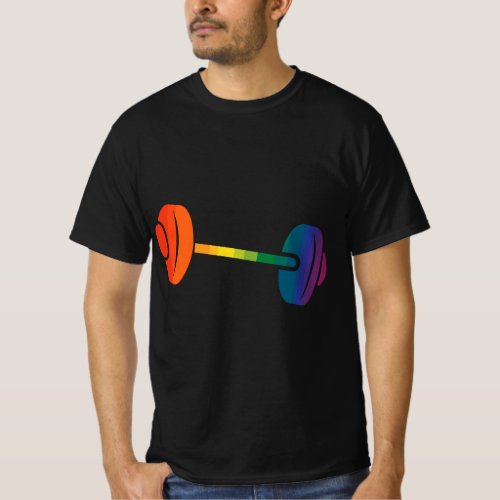 Rainbow Dumbbell Weights For Gay Gym Owners  LGBT T_Shirt