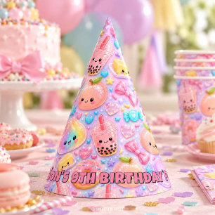 Rainbow Dumpling Butter Donut Squishies Birthday Party Hat