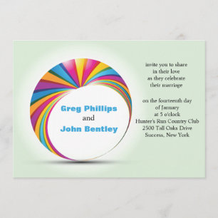 Rainbow Duo Gay Wedding Invitation