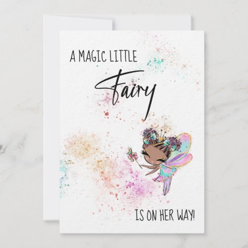 *~* Rainbow Dust Baby Girl Fairy Shower Invitation