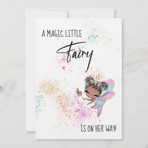  Rainbow Dust Baby Girl Fairy Shower Invitation