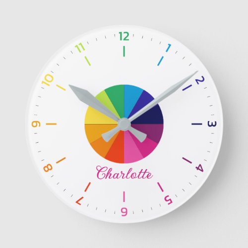 Rainbow Early Learning Educational Children Round Clock