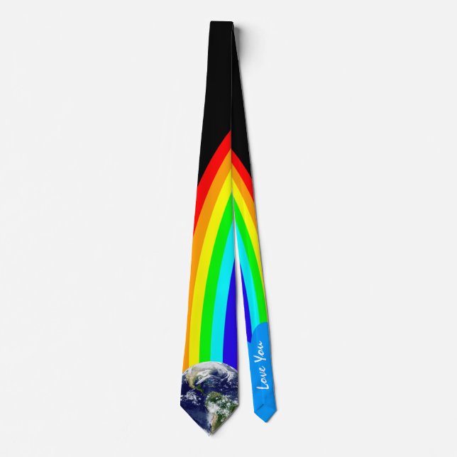 Rainbow, Earth & Love You /plannet & equality Neck Tie (Front)
