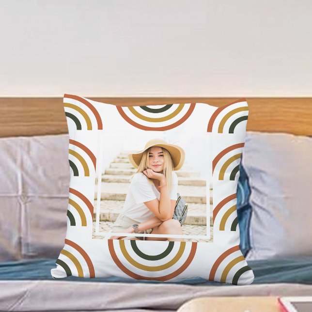 Rainbow Earth Tones Photo Throw Pillow (Creator Uploaded)
