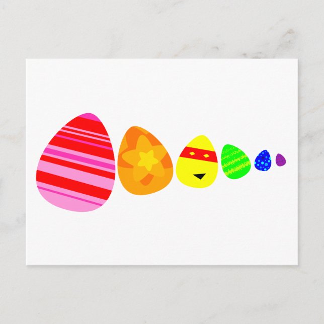 Rainbow Easter Eggs Postcard (Front)