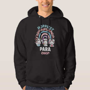 Rainbow Easter Para Teacher Paraprofessional Parae Hoodie