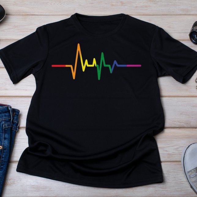 Rainbow ECG LGBTQ Pride T-Shirt (Creator Uploaded)