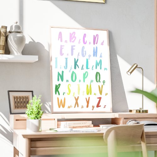 Rainbow Educational Alphabet  Poster