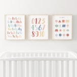 Rainbow Educational Classroom Decor Set of 3<br><div class="desc">Add a finishing touch to your little one's learning space with this set of 3 alphabet,  numbers,  and shapes prints.</div>
