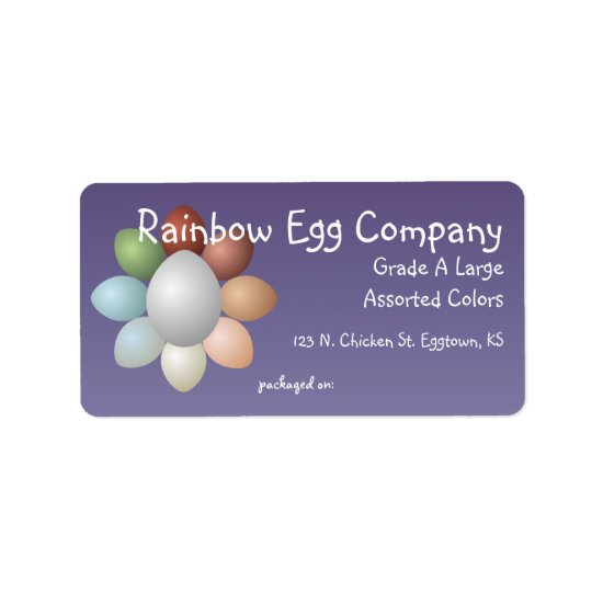 Rainbow Eggs Egg Carton Label