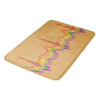 Rainbow EKG Sunray Bathroom Mat