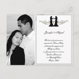Rainbow Elegance Brides Wedding Engagement Invitation