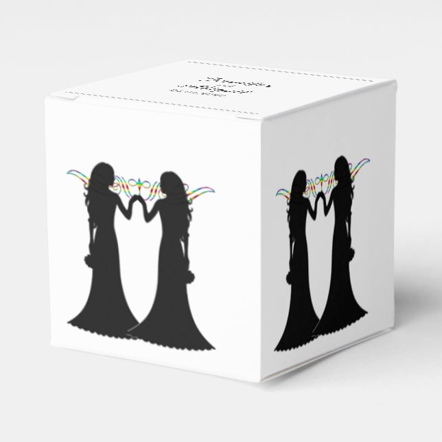 Rainbow Elegance Brides Wedding Favor Box (Front Side)