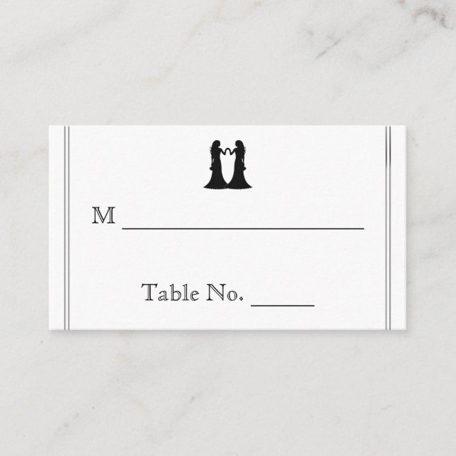 Rainbow Elegance Brides Wedding Place Cards (Front)