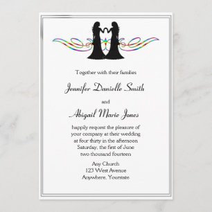 Rainbow Elegance Gay Brides Wedding Invitation