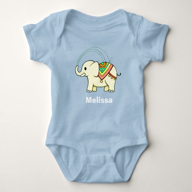 Rainbow Elephant Baby Bodysuit