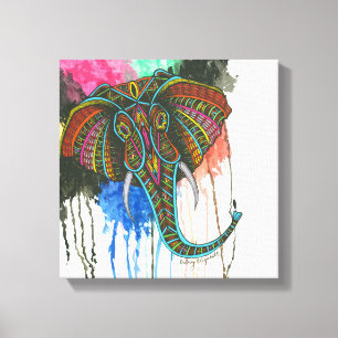 Rainbow Elephant Canvas Print