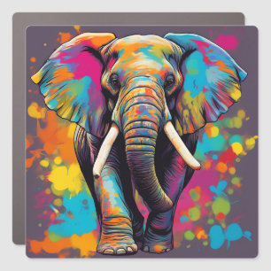 rainbow elephant car magnet
