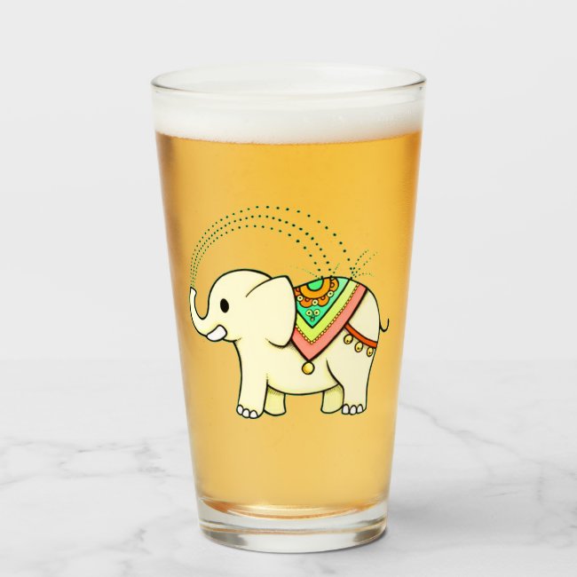 Rainbow Elephant Drinking Glass Tumbler