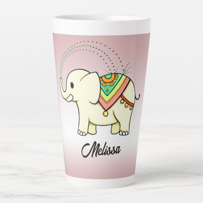 Rainbow Elephant Latte Mug