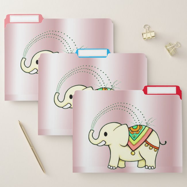 Rainbow Elephant Set of File Folders