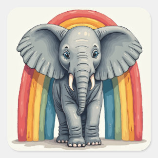 Rainbow Elephant Sticker