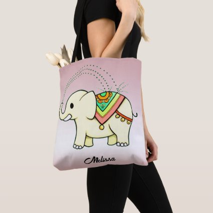 Rainbow Elephant Tote Bag