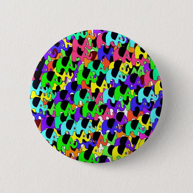 Rainbow elephants button (Front)