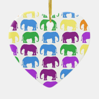 Rainbow Elephants Classy Designer Christmas Ornaments