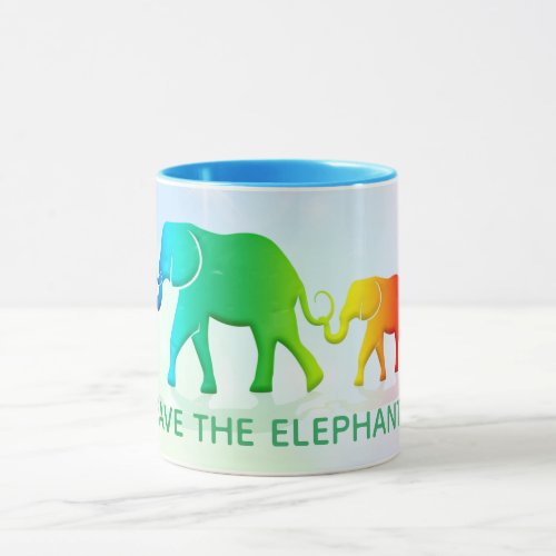 Rainbow Elephants Design Mug