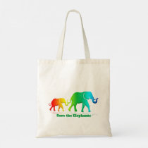 Rainbow Elephants Tote Bag