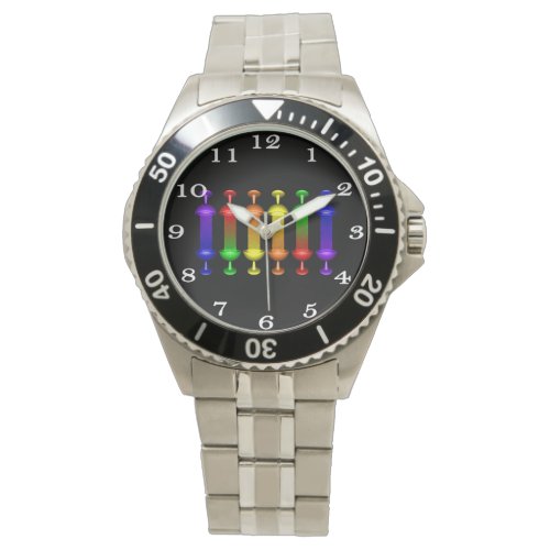 Rainbow Elixir Mens Stainless Steel Wrist Watch