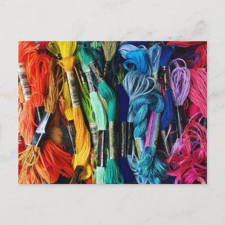 Rainbow Embroidery Floss | Threads | Sewing Postcard