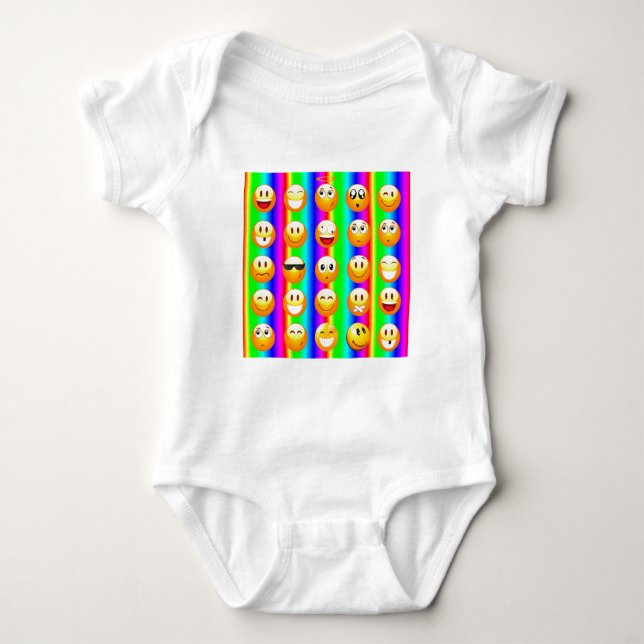 rainbow emoji baby bodysuit (Front)