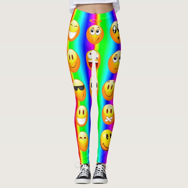 rainbow emoji leggings (Front)