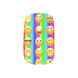 rainbow emoji nail wraps stickers decals