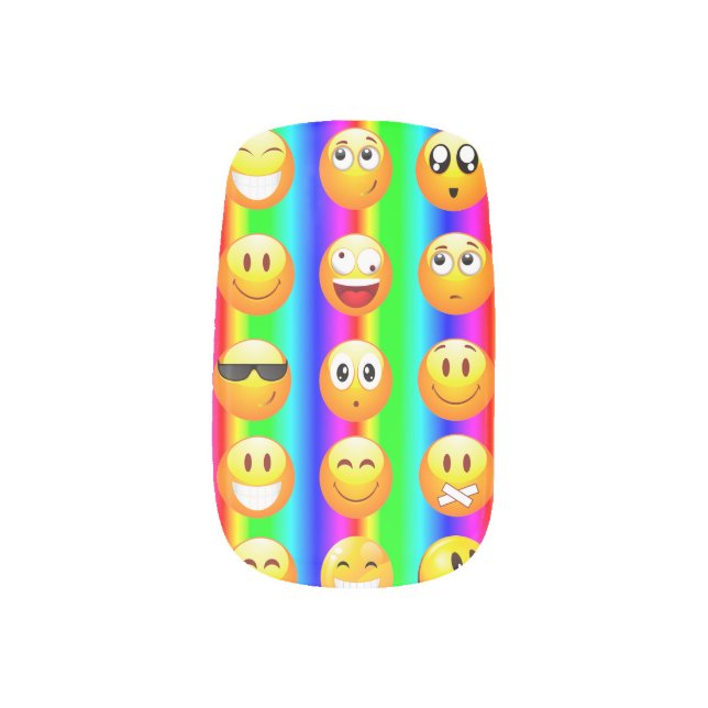 rainbow emoji nail wraps stickers decals (Right Thumb)