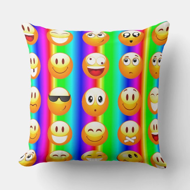 rainbow emoji throw pillow (Front)