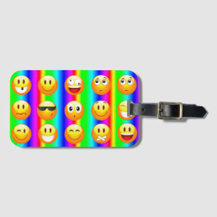 rainbow emoji travel luggage bag tag