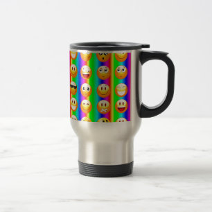 rainbow emoji travel mug