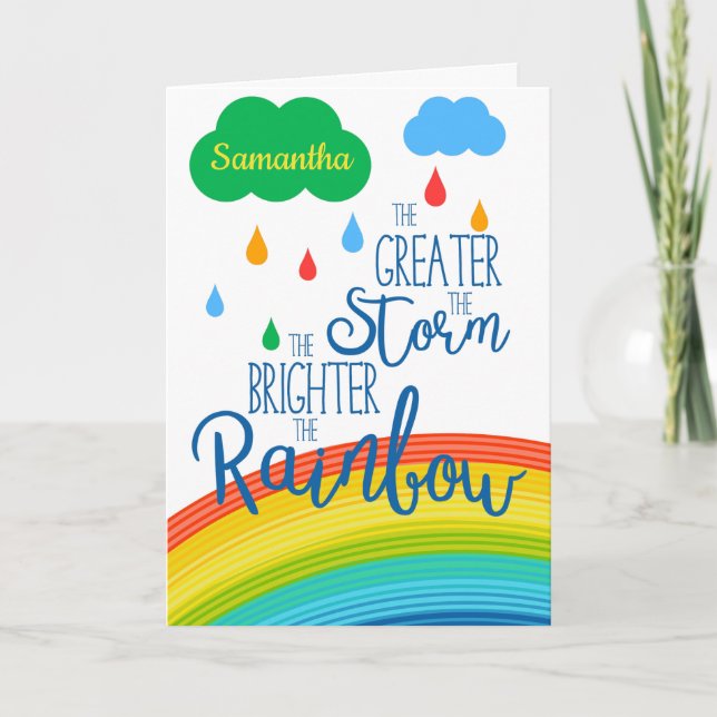 Rainbow Encouragement Support Quote Card (Front)