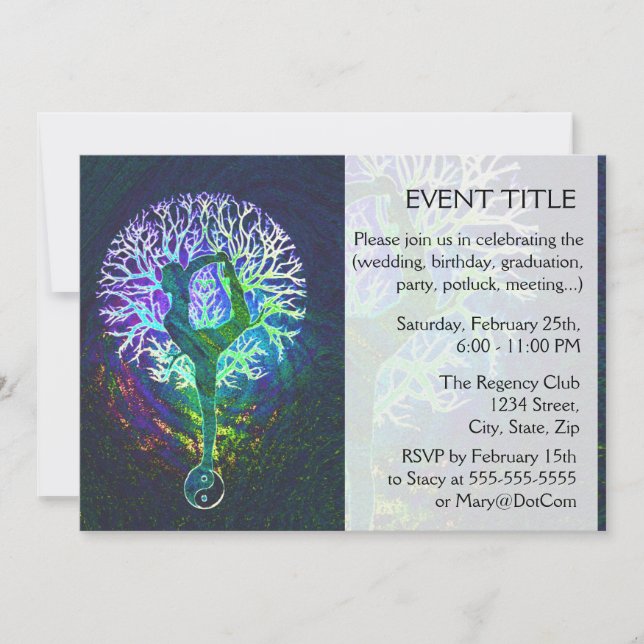 Rainbow Energy Yin Yang Yoga Invitation (Front)
