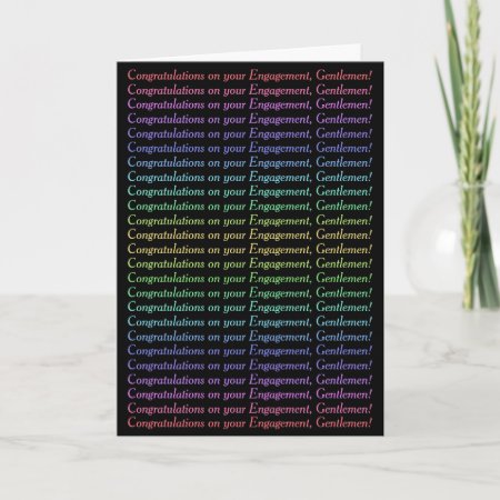 Rainbow Engagement Congrats Card For Gay Men