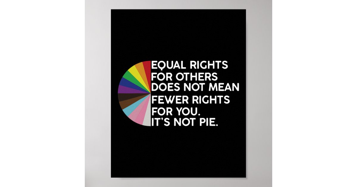 Rainbow Equal Rights Its Not Pie Lgbt Pride Month Poster | Zazzle
