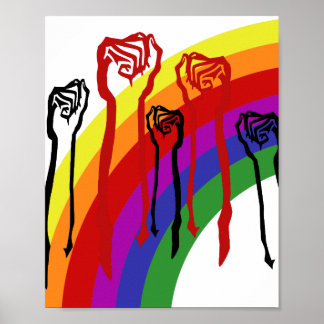 Rainbow equal rights Pride Fists Poster