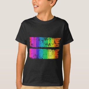 Rainbow Equality Brush Stroke Equal Sign Pride Gay T-Shirt