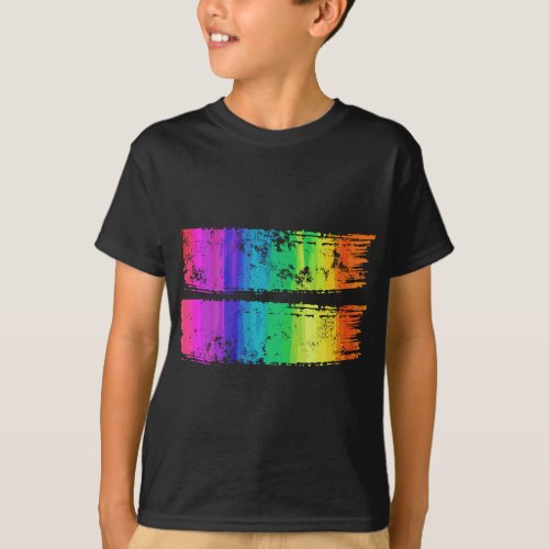Rainbow Equality Brush Stroke Equal Sign Pride Gay T_Shirt